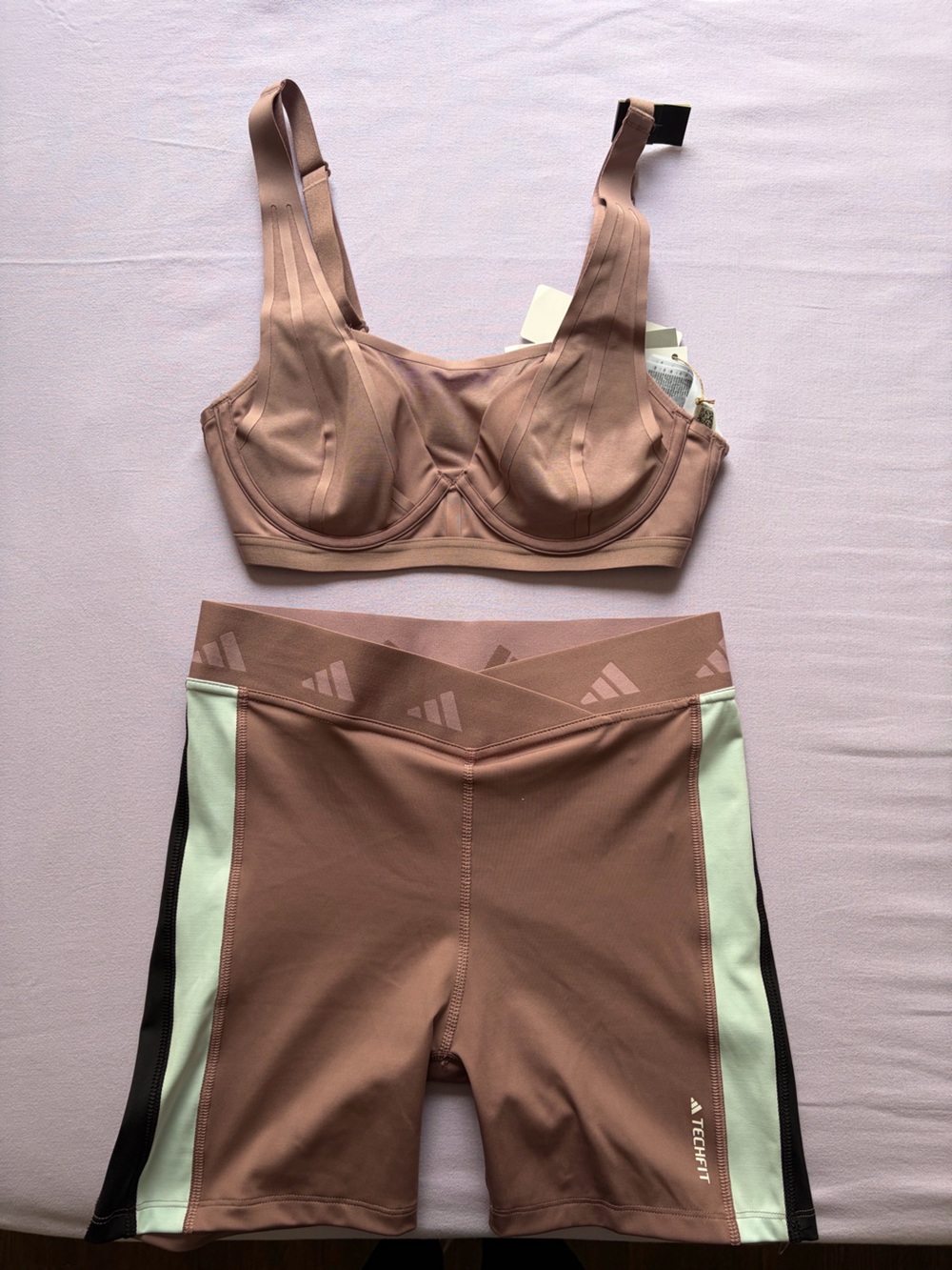 adidas Two-Piece Sports Bra and Bike Shorts